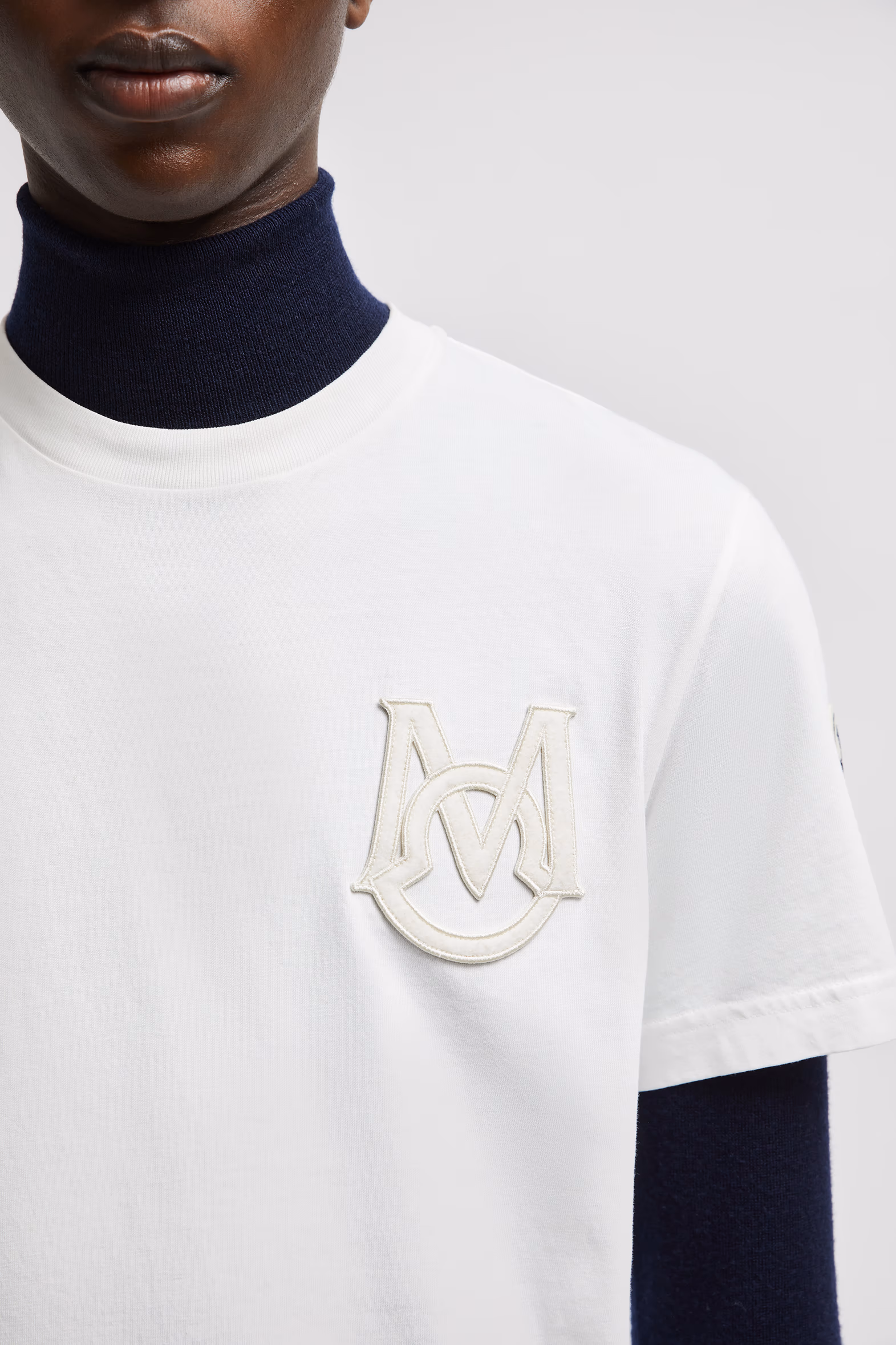 Camiseta de algodón con monograma Hombre Blanco Roto Moncler 6